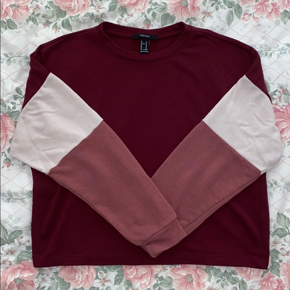 Cropped Color Blocking Sweater